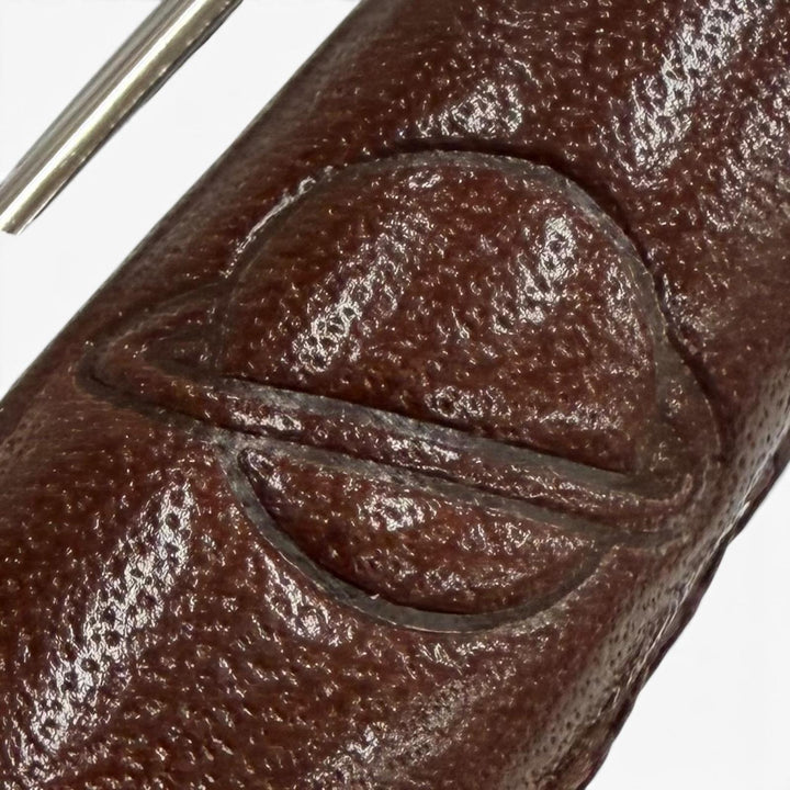 Excellent MONTBLANC Ballpoint pen Silver leather mens 119686