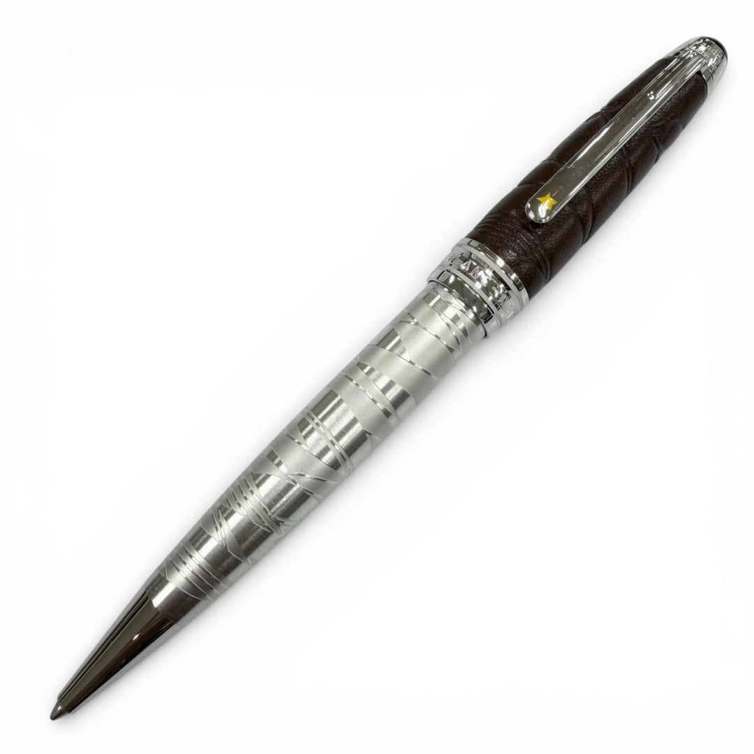 Excellent MONTBLANC Ballpoint pen Silver leather mens 119686