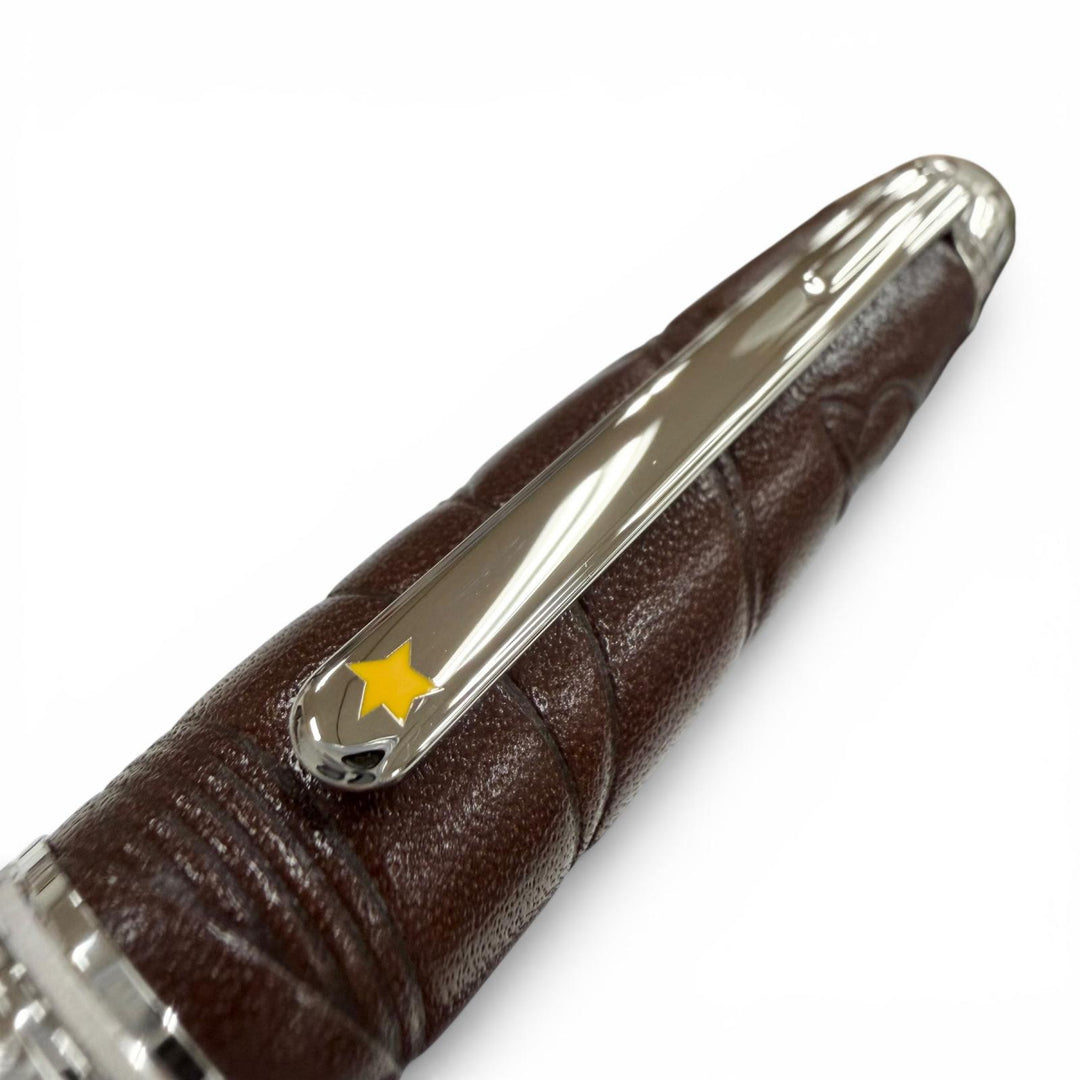 Excellent MONTBLANC Ballpoint pen Silver leather mens 119686