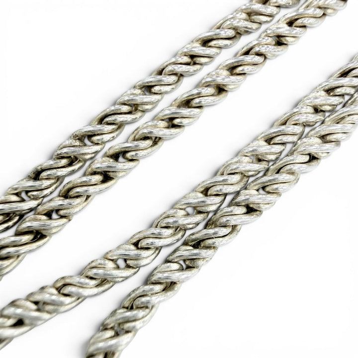 Great TIFFANY&Co. Necklace Double rope center knot Silver 925 Women