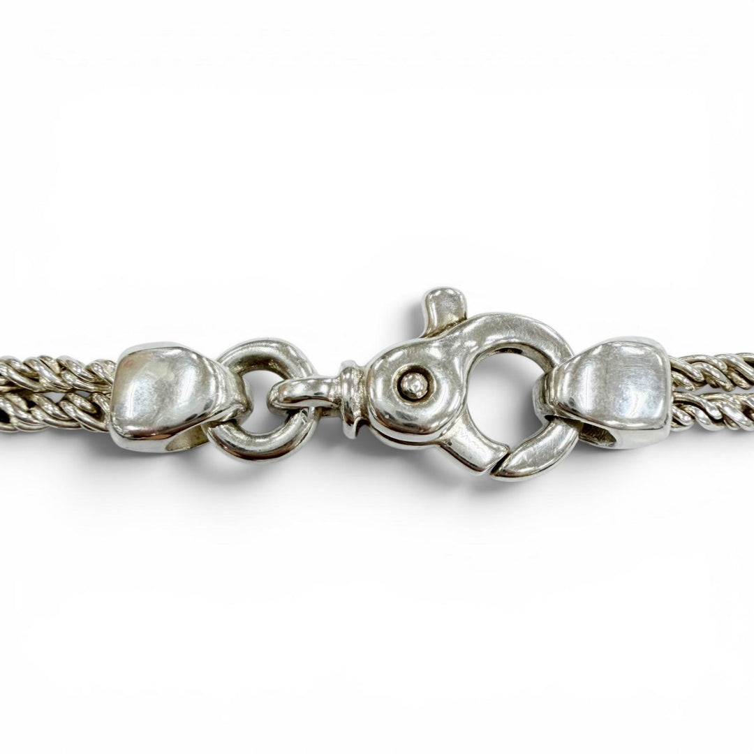 Great TIFFANY&Co. Necklace Double rope center knot Silver 925 Women
