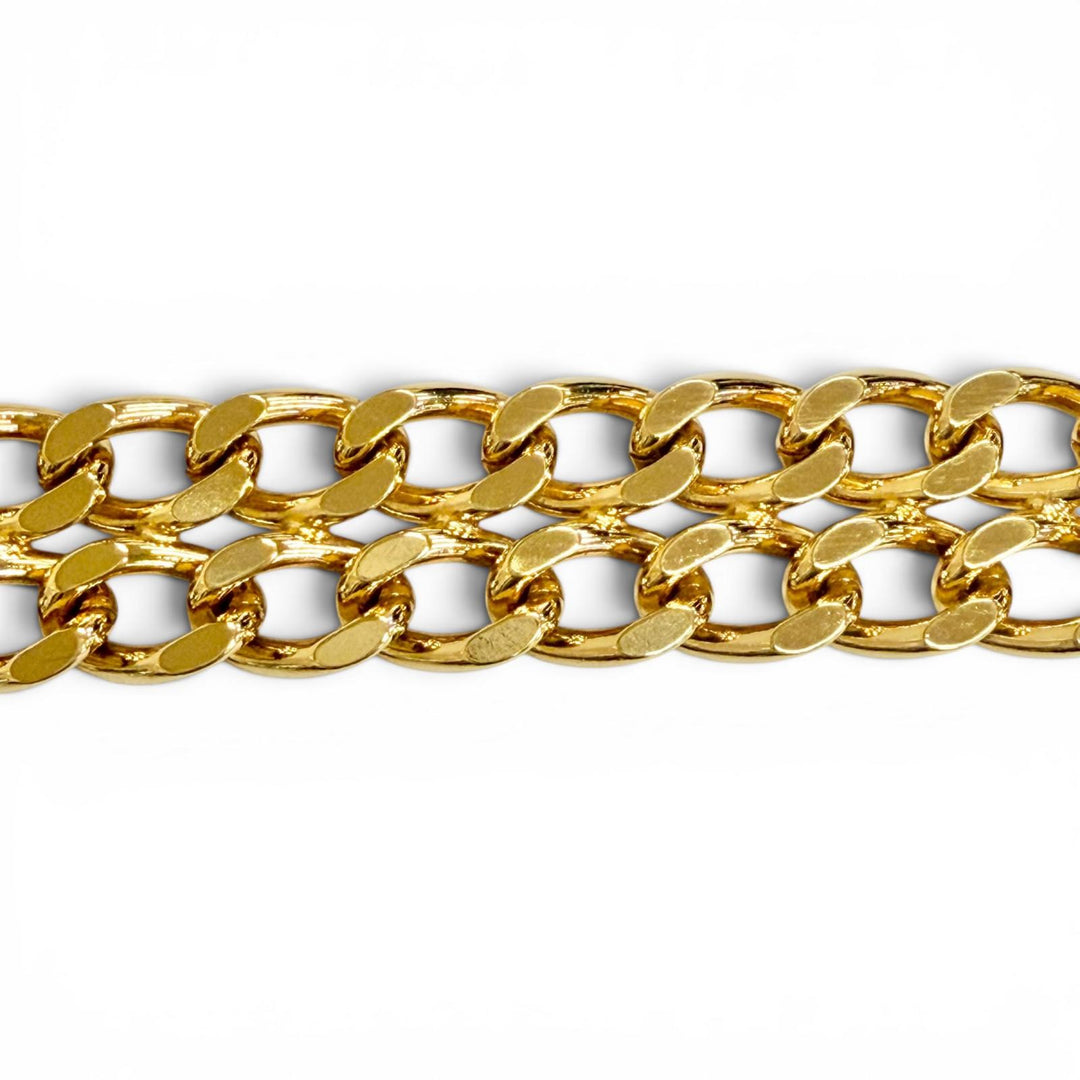 Very Good CHANEL Logo perfume bottle charm, double chain belt, total length gold