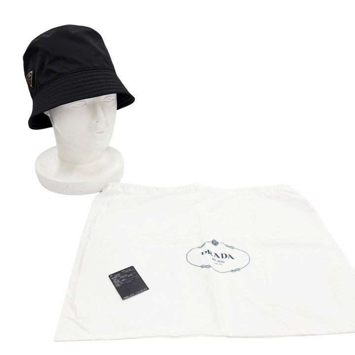 Excellent PRADA hat black recycled polyamide Women L 1HC137