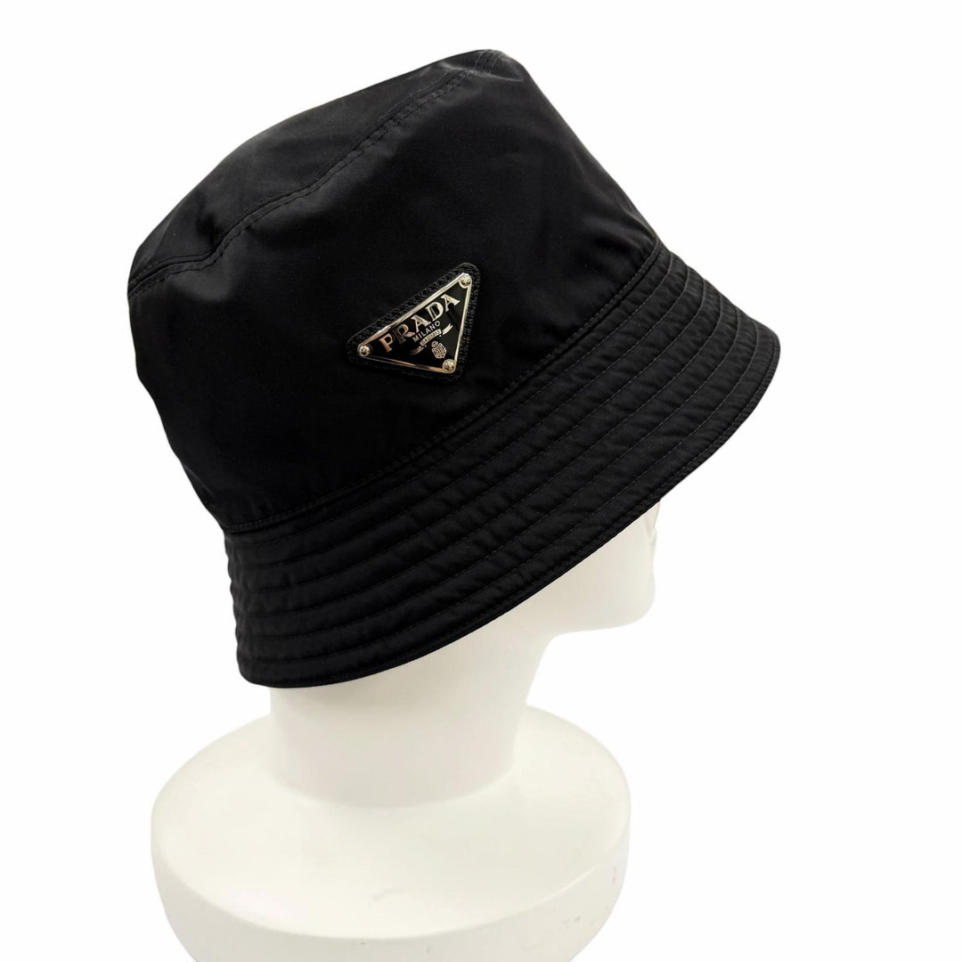 Excellent PRADA hat black recycled polyamide Women L 1HC137