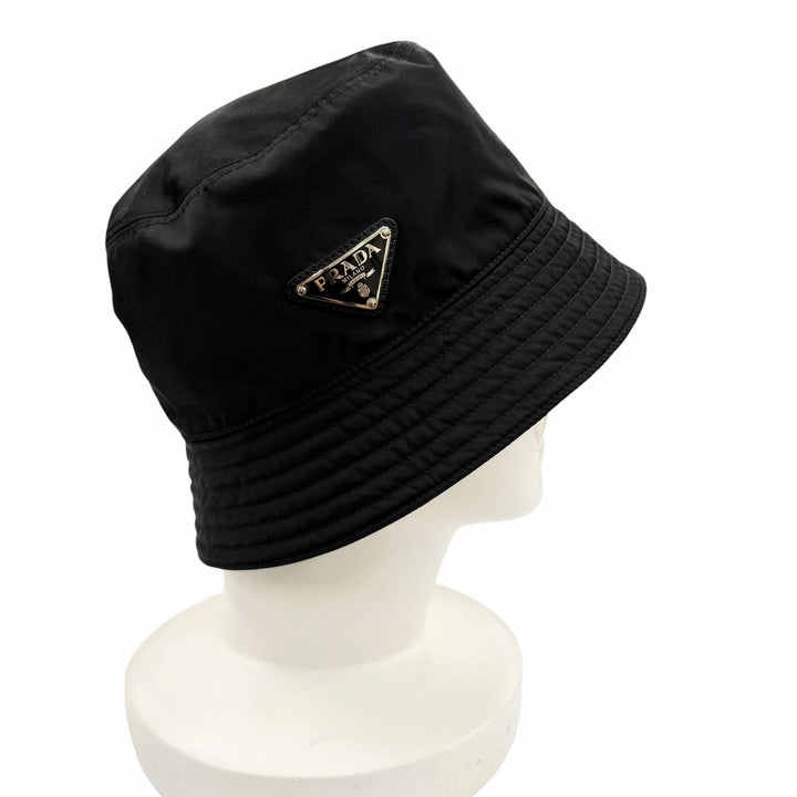 Excellent PRADA hat black recycled polyamide Women L 1HC137