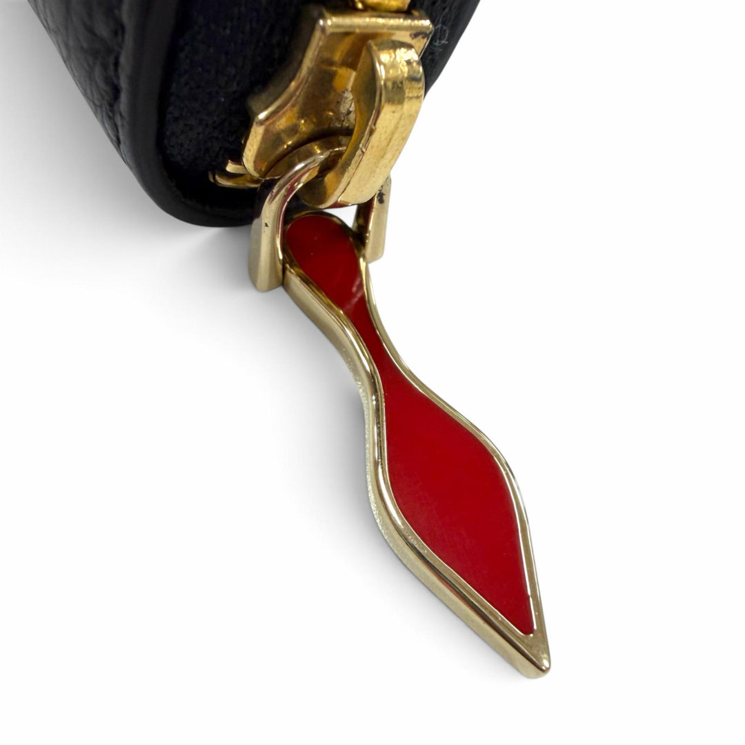 Excellent Christian Louboutin Coin case Panettone studs black leather Women