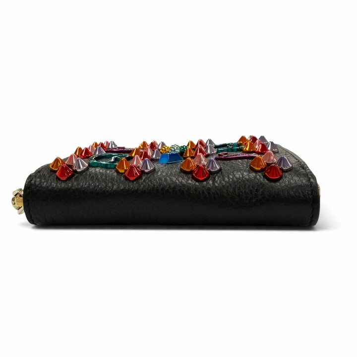 Excellent Christian Louboutin Coin case Panettone studs black leather Women
