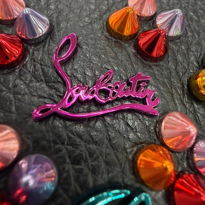 Excellent Christian Louboutin Coin case Panettone studs black leather Women