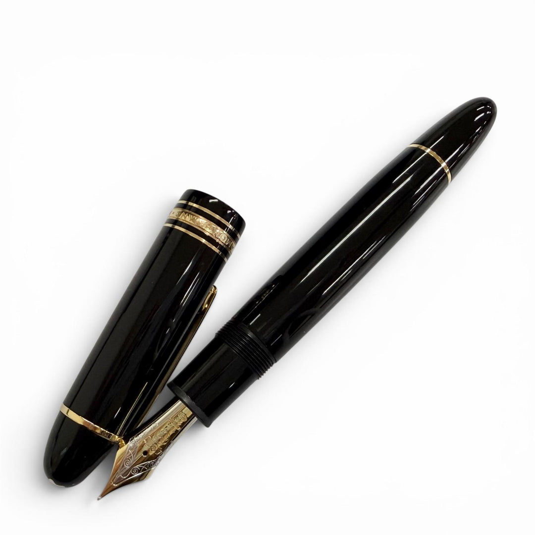 Excellent MONTBLANC fountain pen Meisterstück 149 white star black 18K mens