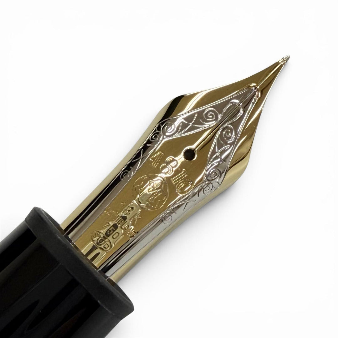 Excellent MONTBLANC fountain pen Meisterstück 149 white star black 18K mens