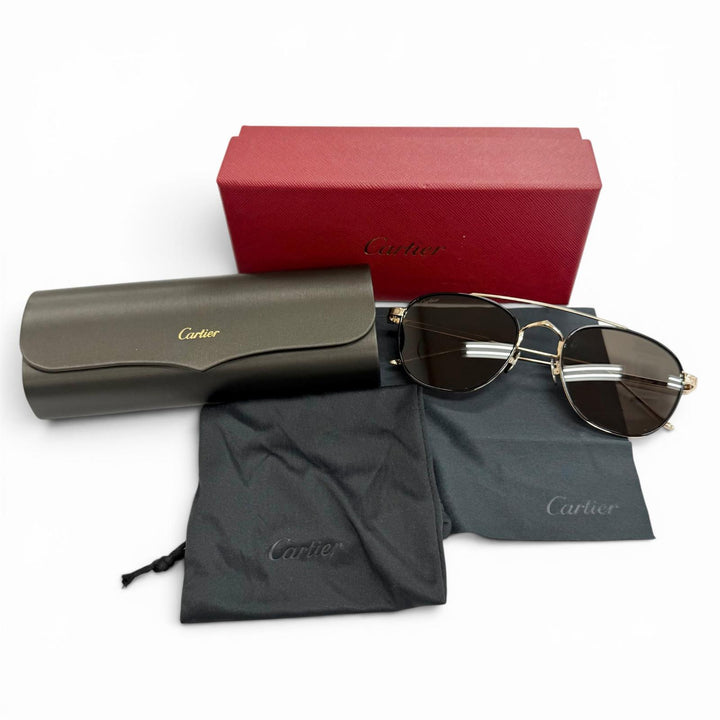 Excellent Cartier sunglasses C de Cartier Two Bridges gold mens CT0251S