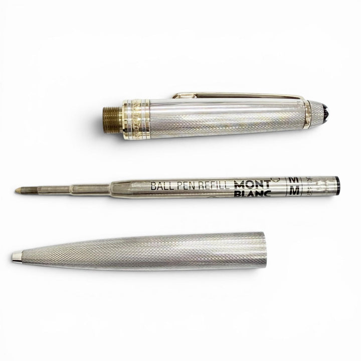 Great MONTBLANC Ballpoint pen Meisterstück Solitaire Barley Silver 925 mens