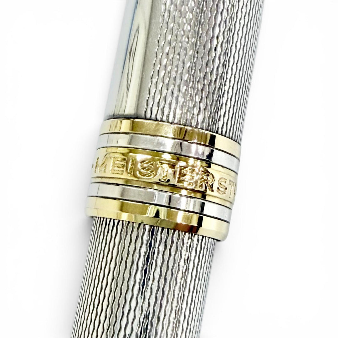Great MONTBLANC Ballpoint pen Meisterstück Solitaire Barley Silver 925 mens