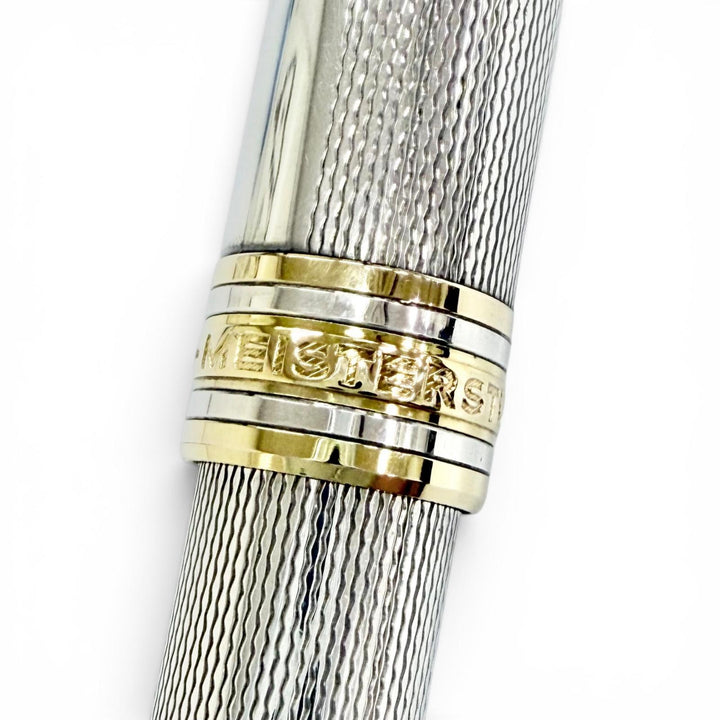 Great MONTBLANC Ballpoint pen Meisterstück Solitaire Barley Silver 925 mens