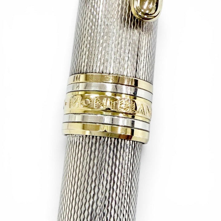 Great MONTBLANC Ballpoint pen Meisterstück Solitaire Barley Silver 925 mens