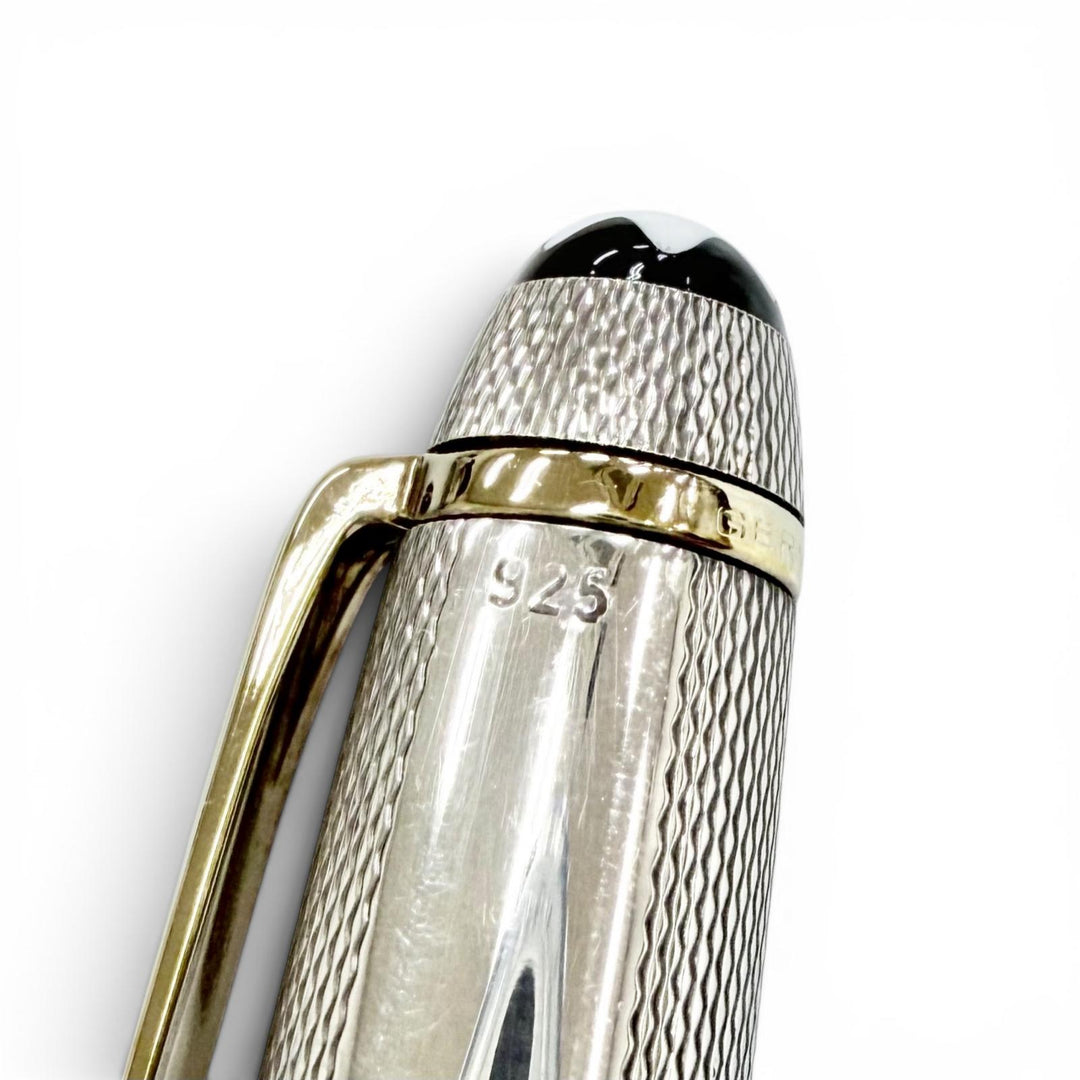 Great MONTBLANC Ballpoint pen Meisterstück Solitaire Barley Silver 925 mens