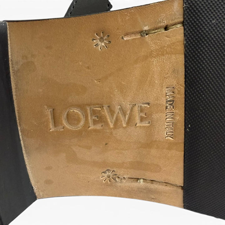 Great LOEWE Sandals CAMPO SANDAL Logo buckle Gurkha sandals, flat. black leather