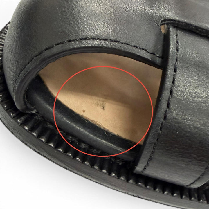 Great LOEWE Sandals CAMPO SANDAL Logo buckle Gurkha sandals, flat. black leather