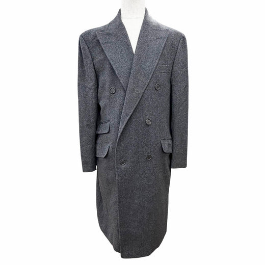 Excellent Salvatore Ferragamo Chester coat Double Breasted Long Charcoal gray 52