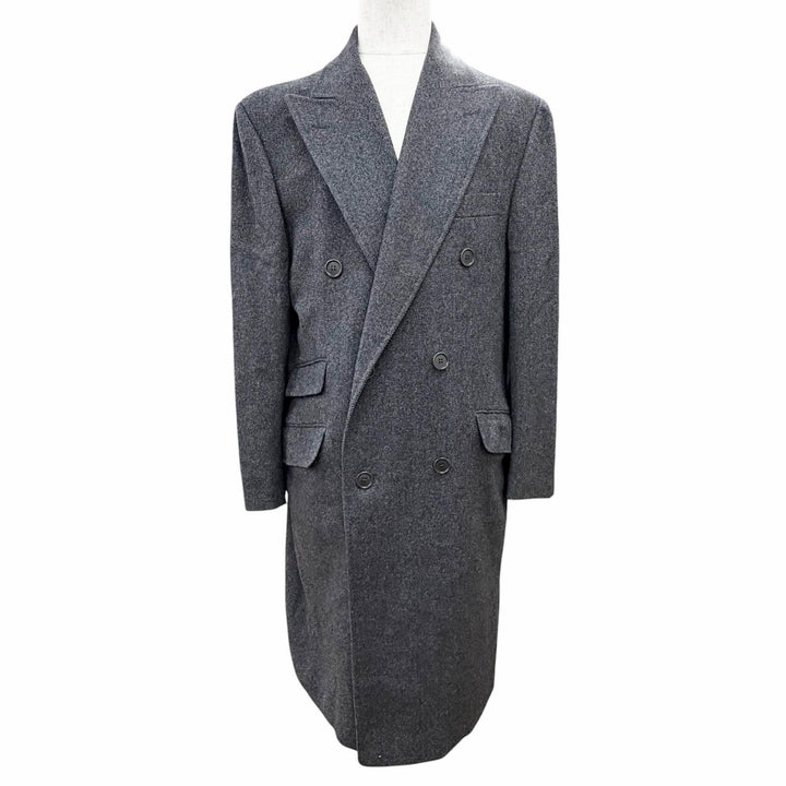 Excellent Salvatore Ferragamo Chester coat Double Breasted Long Charcoal gray 52