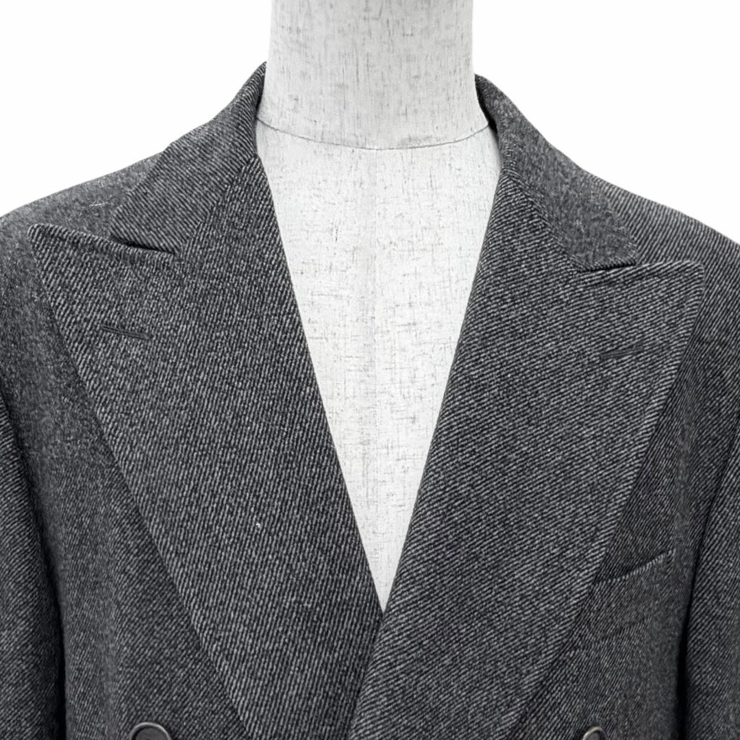 Excellent Salvatore Ferragamo Chester coat Double Breasted Long Charcoal gray 52