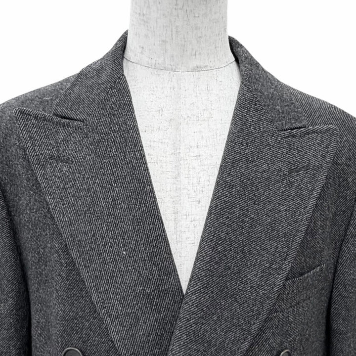 Excellent Salvatore Ferragamo Chester coat Double Breasted Long Charcoal gray 52