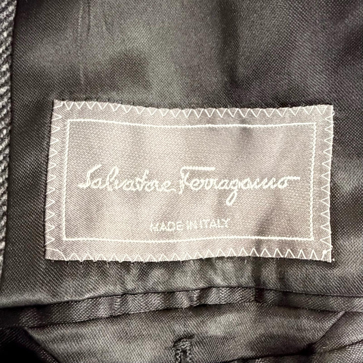 Excellent Salvatore Ferragamo Chester coat Double Breasted Long Charcoal gray 52