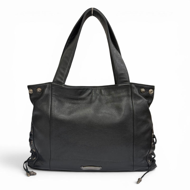 Great CHROME HEARTS Tote Bag JJ Dean Large Riders Jacket black leather mens