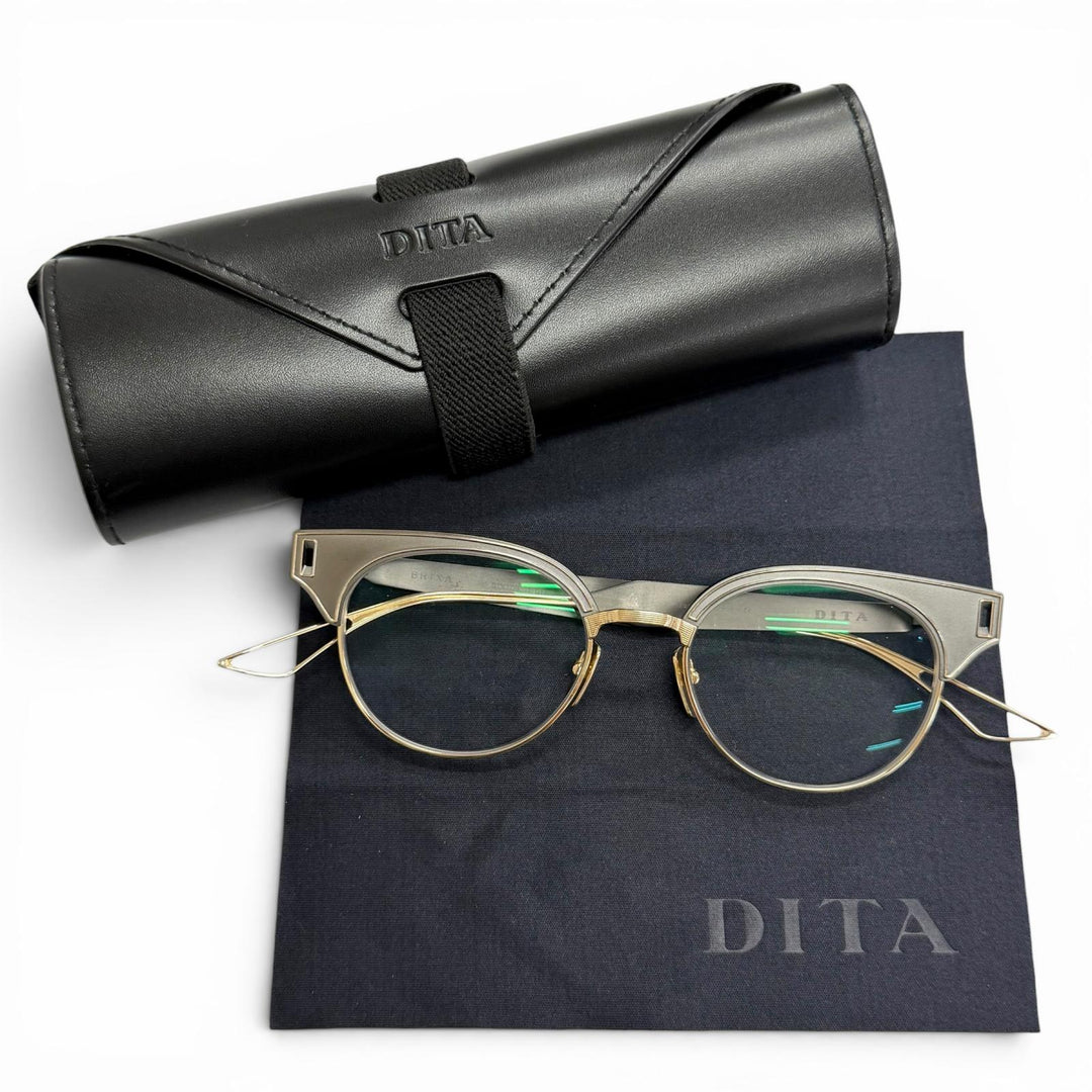 Great DITA Glasses BRIXA Browline Cancer metallic mens DTX109