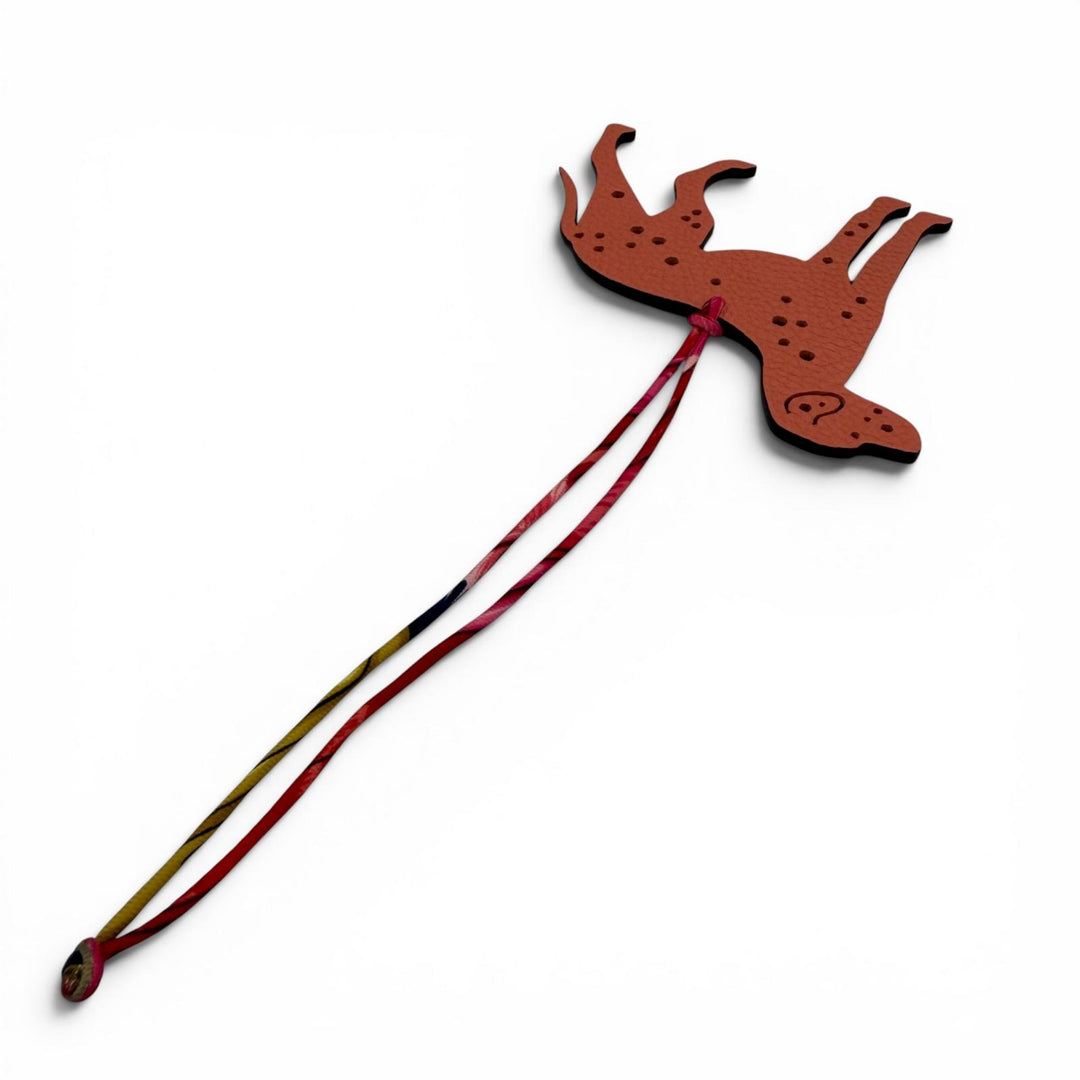 Excellent HERMES Bag charm Petit Ash Dog Dalmatian leather Women