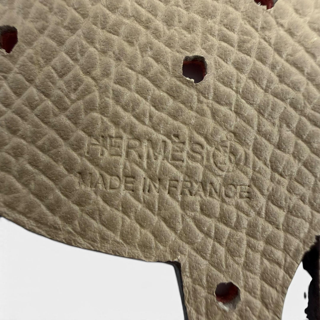 Excellent HERMES Bag charm Petit Ash Dog Dalmatian leather Women