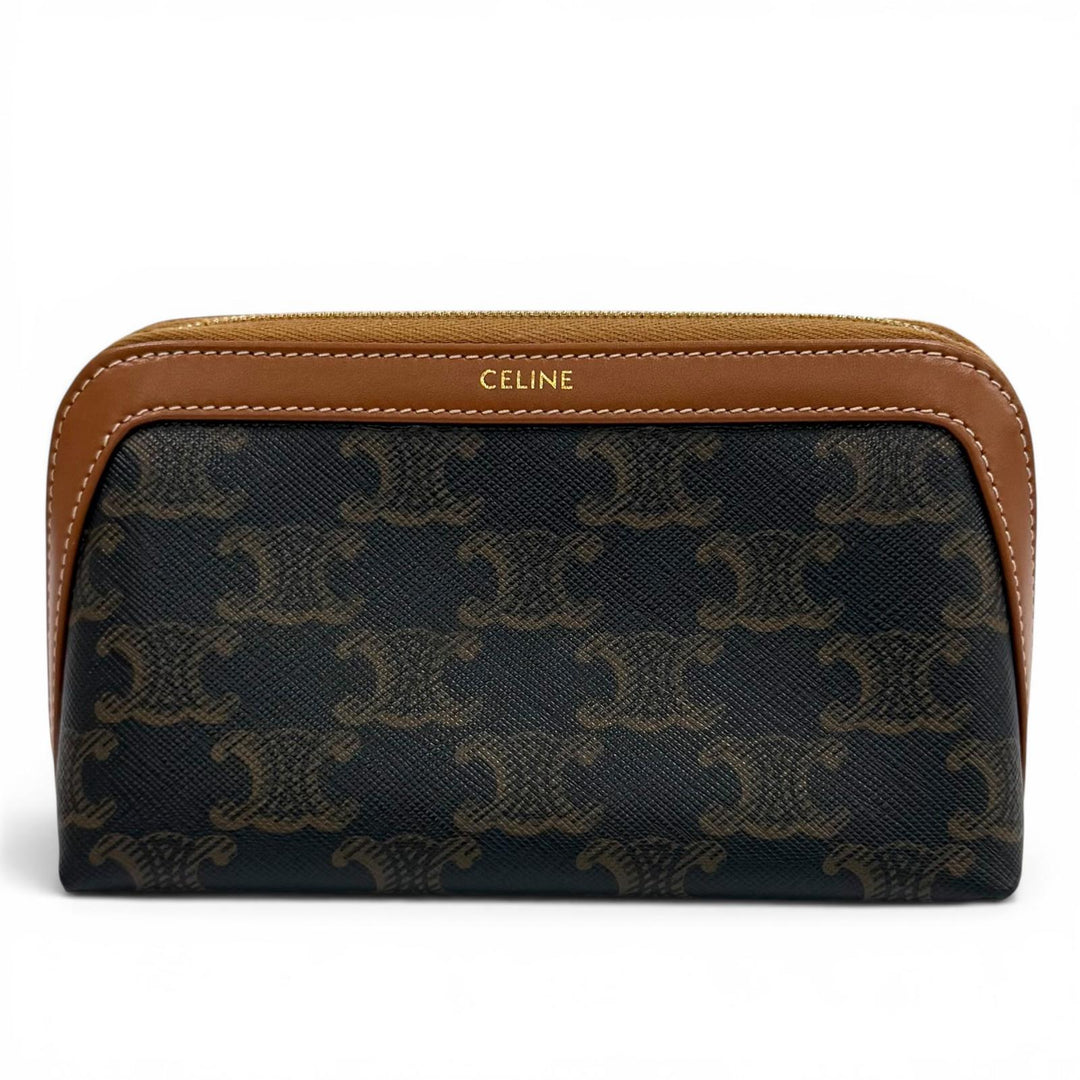 Great CELINE Cosmetics Pouch Small Cosmetic Pouch Triomphe canvas Women 4M1622CZ