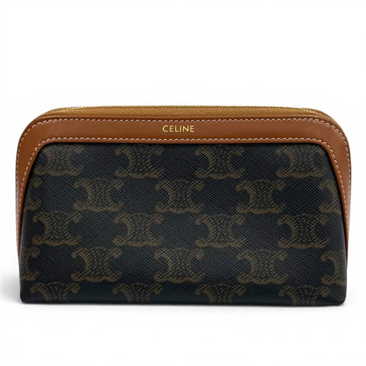 Great CELINE Cosmetics Pouch Small Cosmetic Pouch Triomphe canvas Women 4M1622CZ