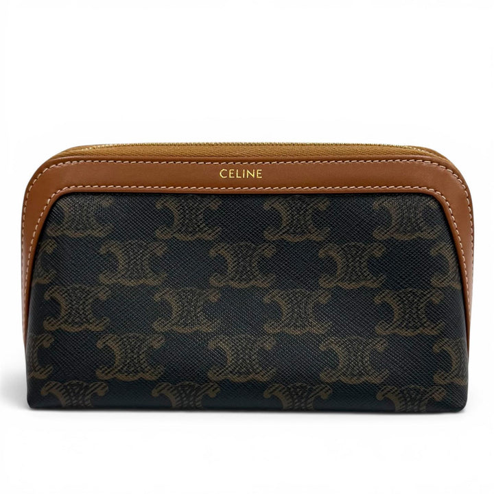 Great CELINE Cosmetics Pouch Small Cosmetic Pouch Triomphe canvas Women 4M1622CZ