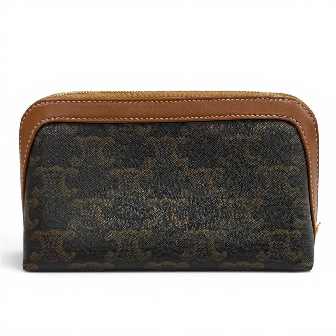 Great CELINE Cosmetics Pouch Small Cosmetic Pouch Triomphe canvas Women 4M1622CZ