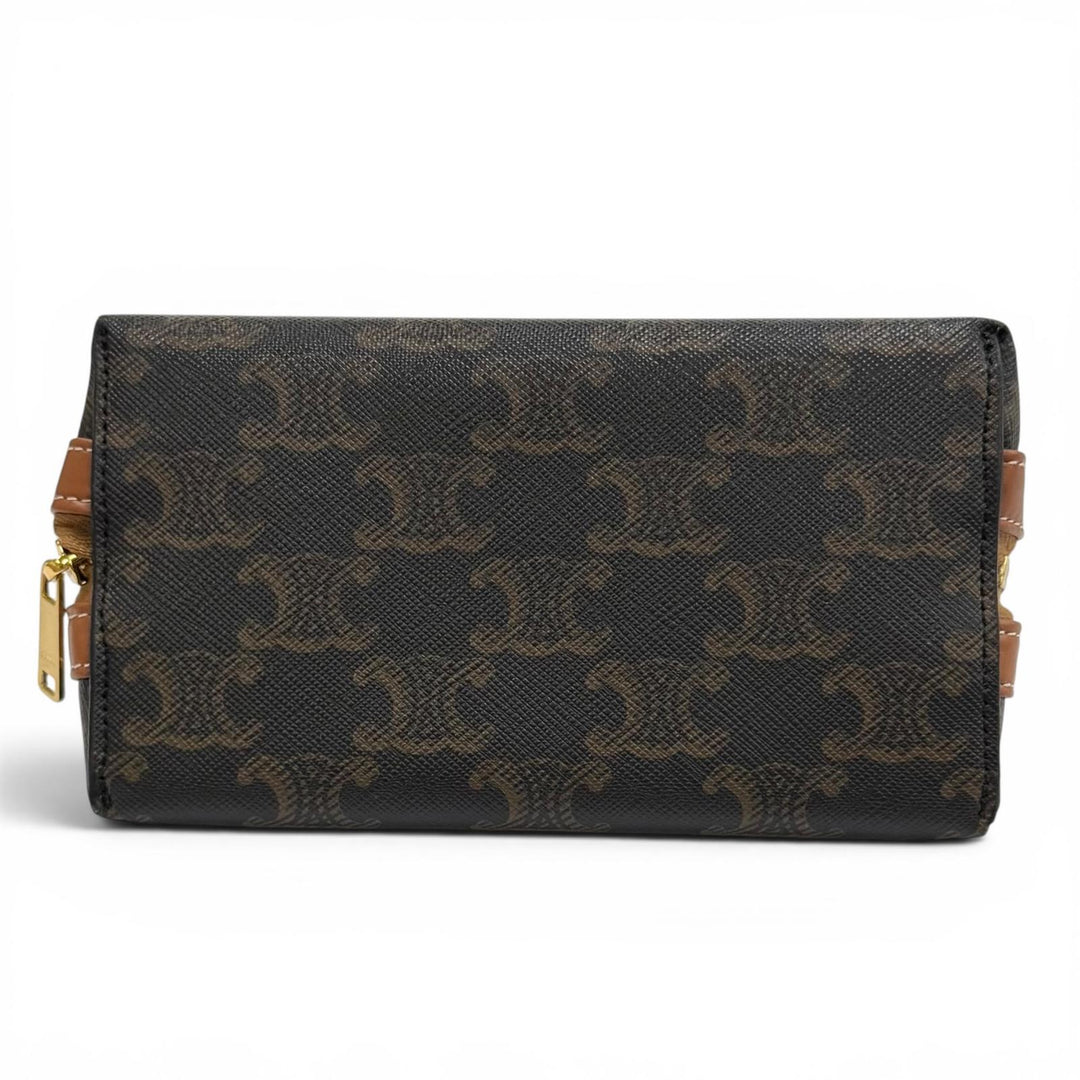 Great CELINE Cosmetics Pouch Small Cosmetic Pouch Triomphe canvas Women 4M1622CZ