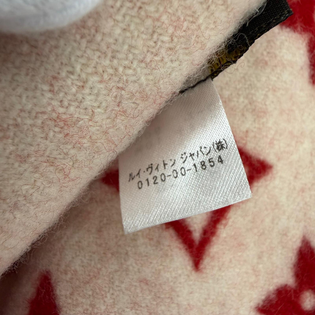 Great LOUIS VUITTON×Supreme Scarf fringe Red wool Women MP1890
