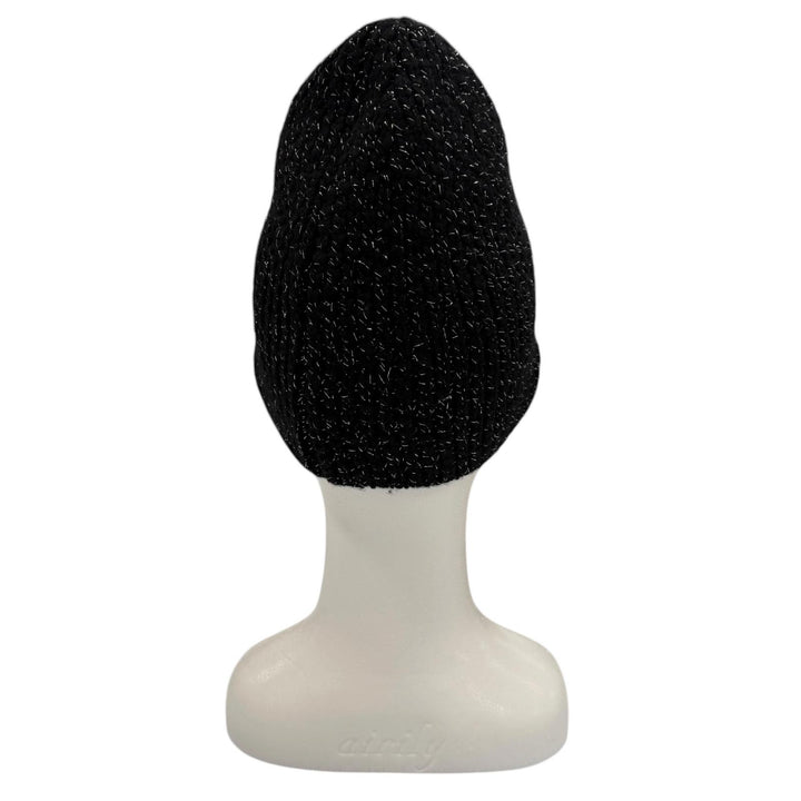 Excellent CHANEL Knit cap Cruise Collection CocoMake Glitter Hat black AAB710