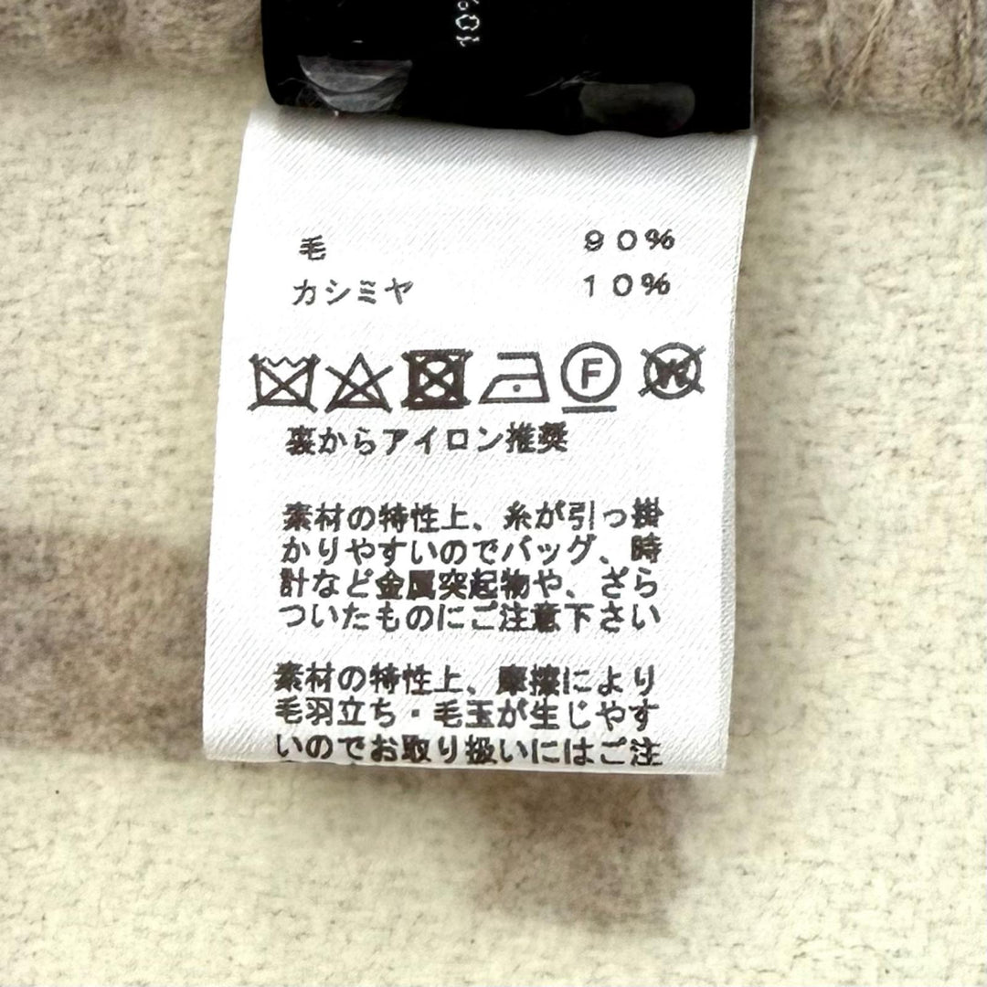 Pristine HERMES blanket Plaid Avalon III wool Women