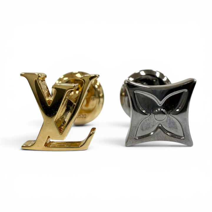 Excellent LOUIS VUITTON Cufflinks Bouton de Manchette LV Instinct M00532