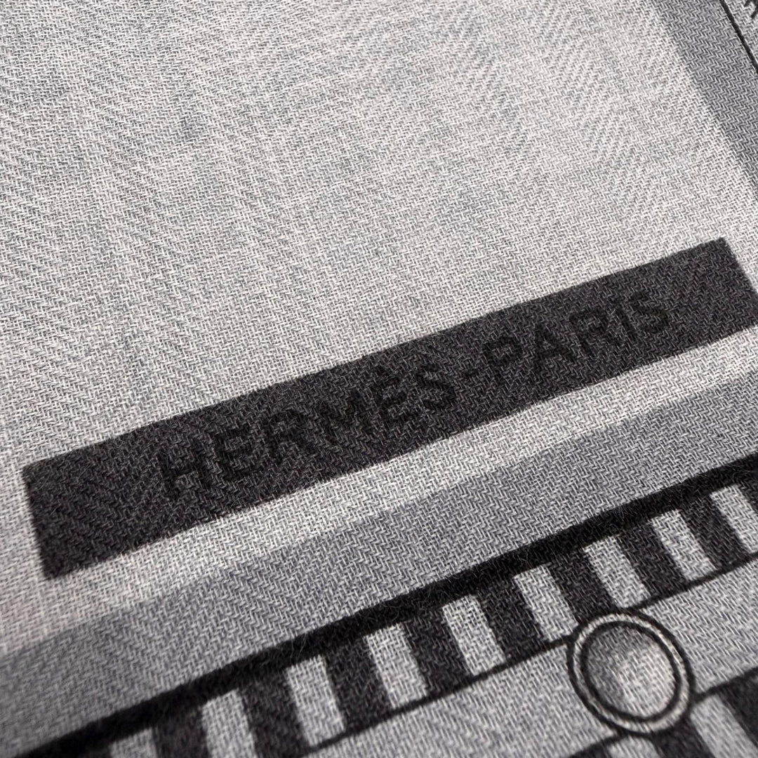 Excellent HERMES Stall Rectangle Retort Echestre Navy cashmere mens