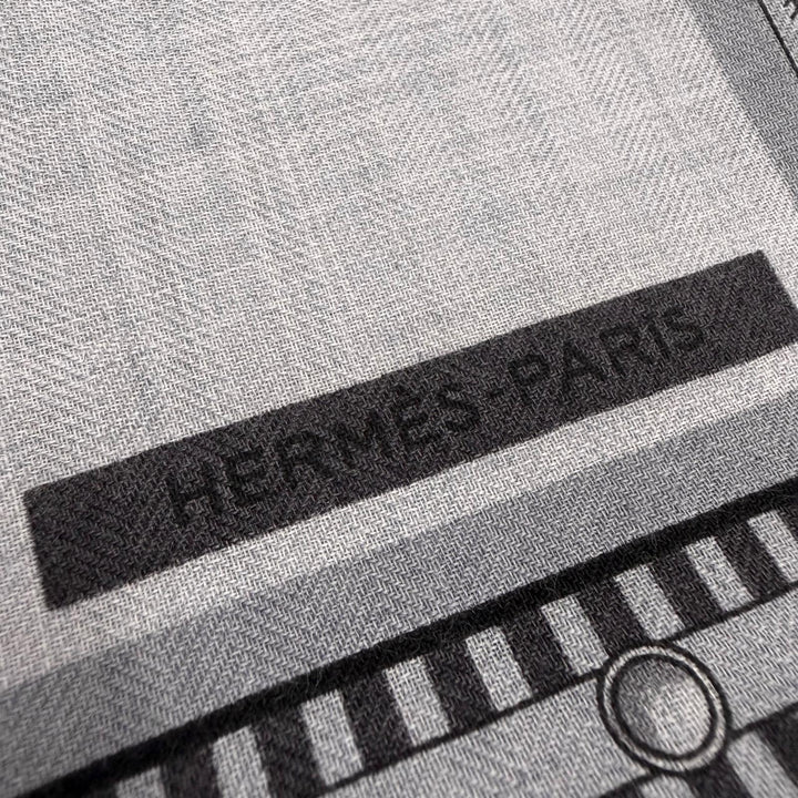 Excellent HERMES Stall Rectangle Retort Echestre Navy cashmere mens