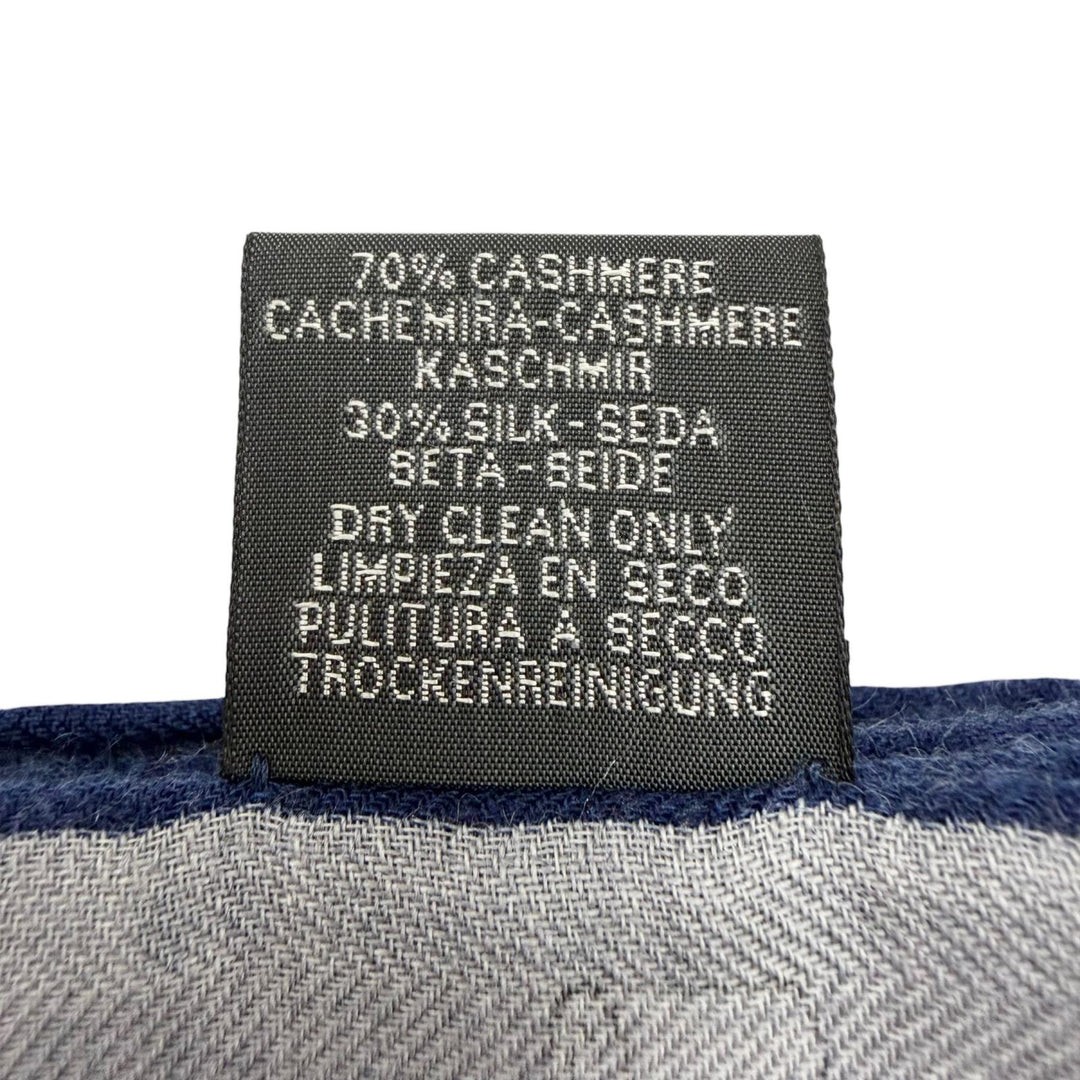 Excellent HERMES Stall Rectangle Retort Echestre Navy cashmere mens