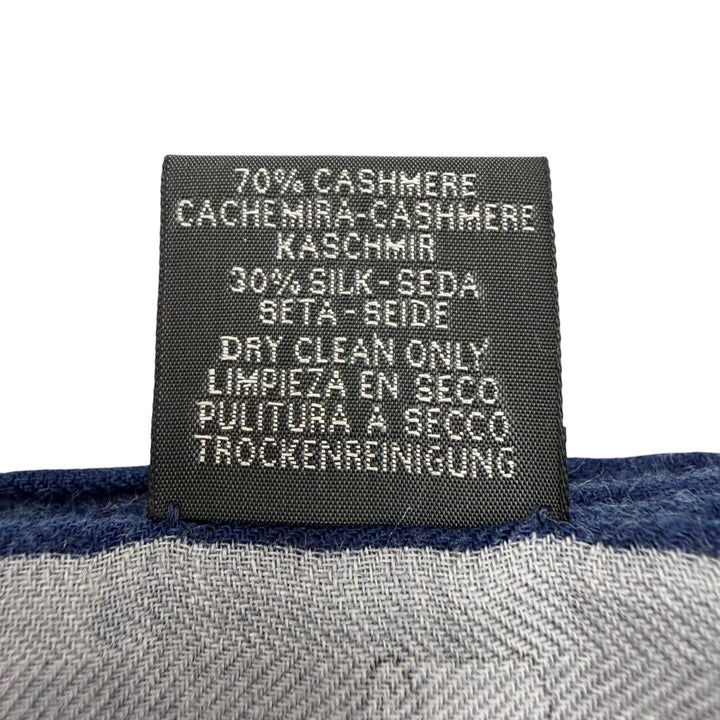 Excellent HERMES Stall Rectangle Retort Echestre Navy cashmere mens