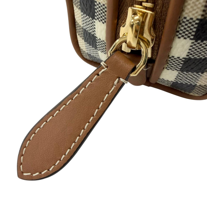 Pristine BURBERRY Pouch Novacheck Archive Check beige leather Women 8094419