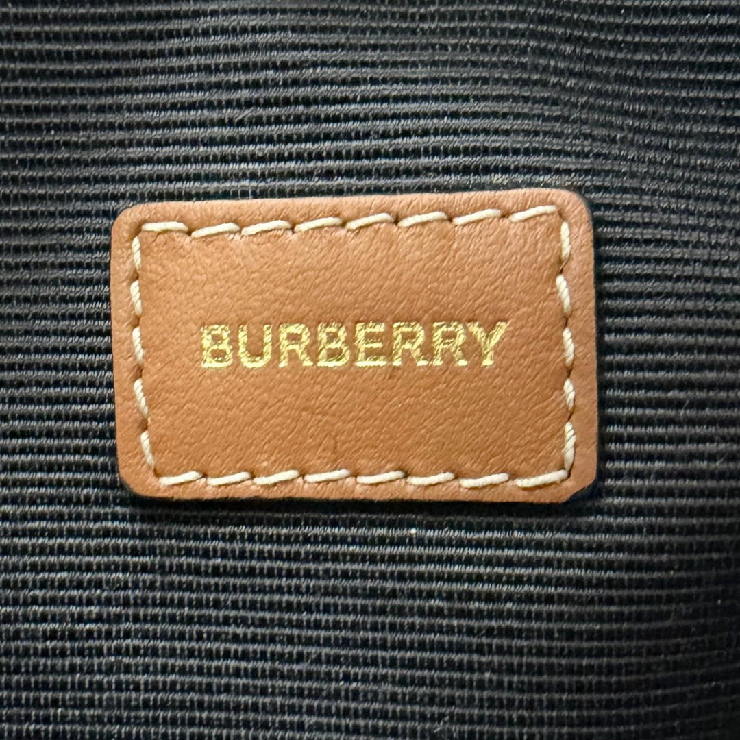 Pristine BURBERRY Pouch Novacheck Archive Check beige leather Women 8094419