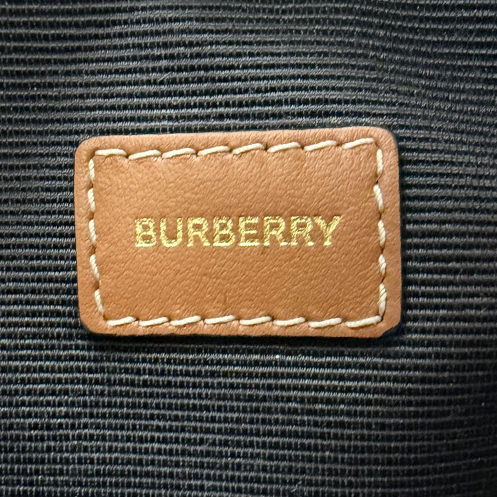 Pristine BURBERRY Pouch Novacheck Archive Check beige leather Women 8094419