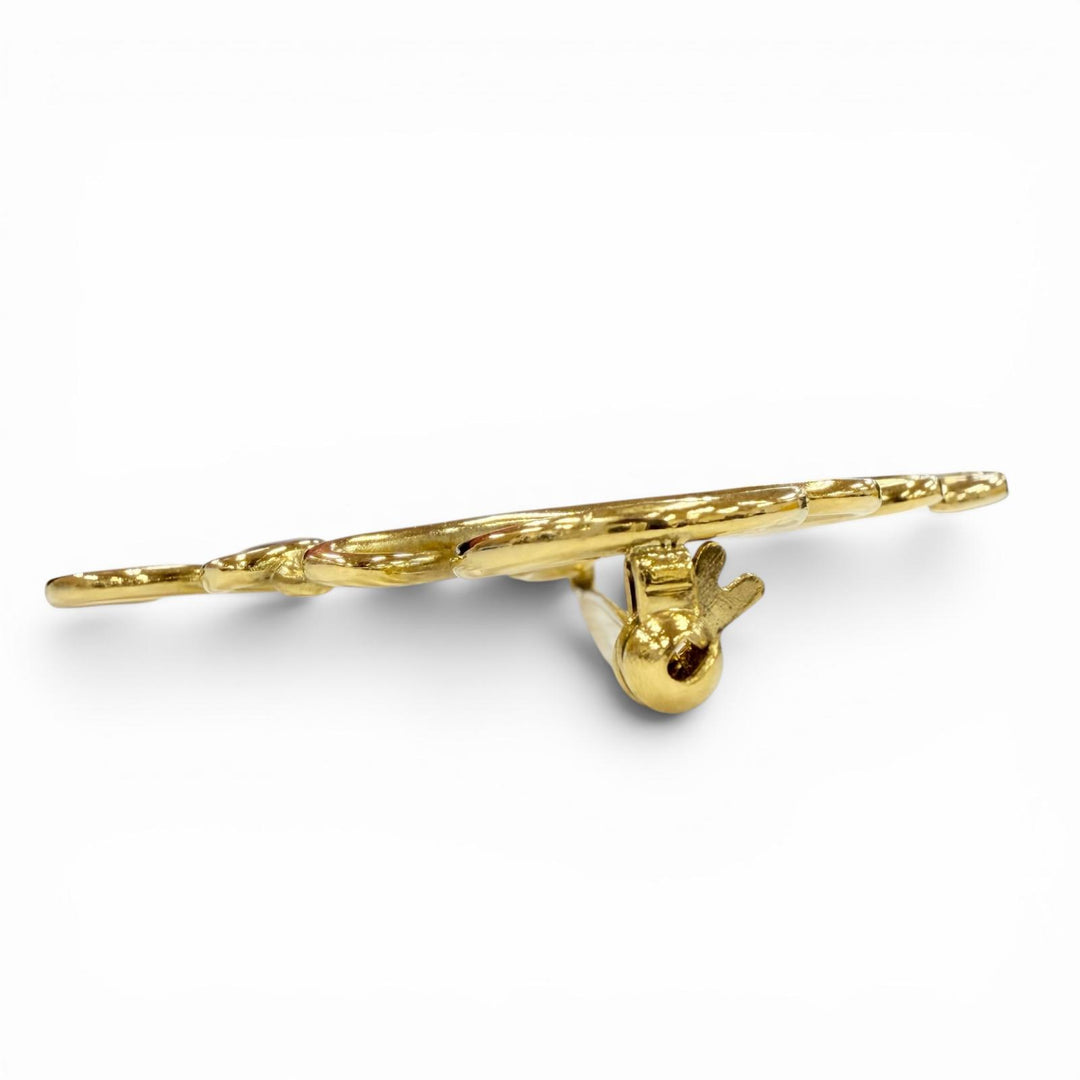 Excellent LOEWE Brooch ANAGRAM logo gold Women
