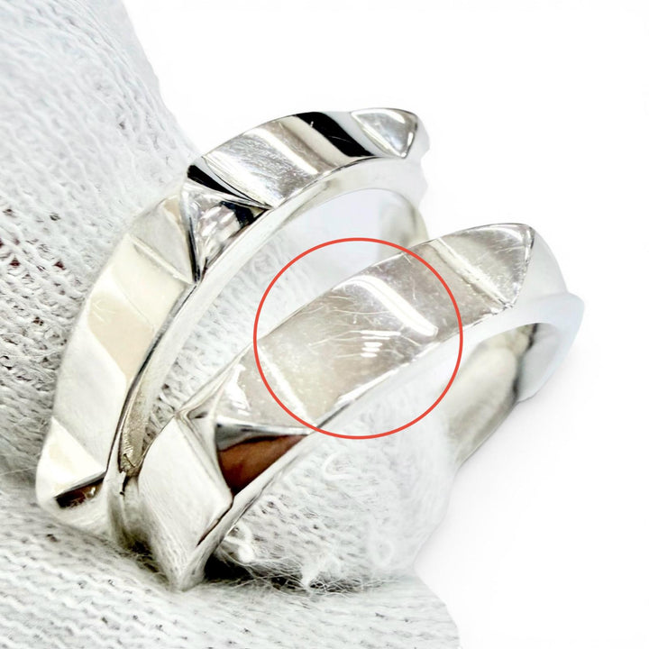 Great HERMES Ring ring Hermès Clou de H Double Ring Silver AG925 Women 54