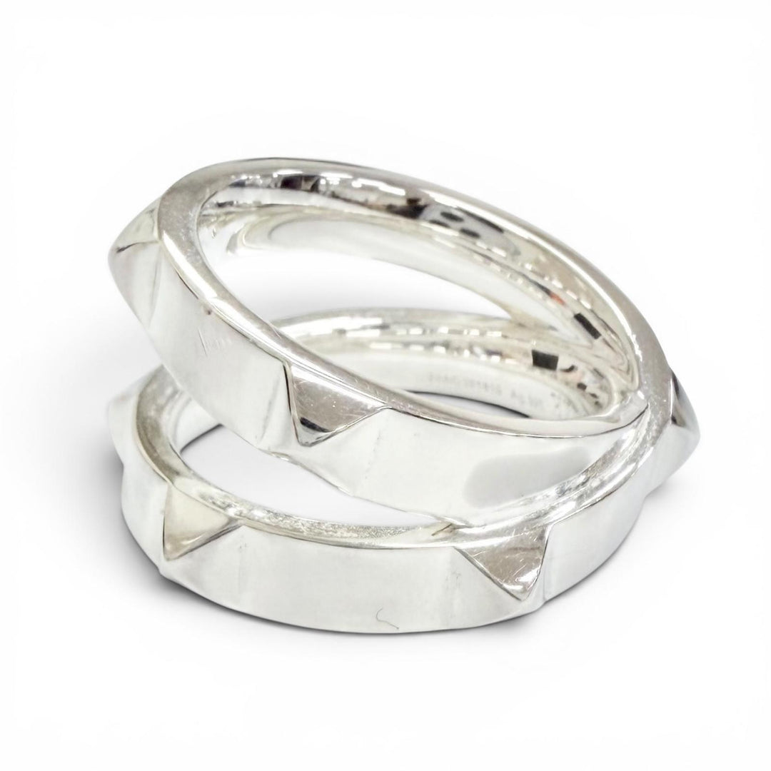 Great HERMES Ring ring Hermès Clou de H Double Ring Silver AG925 Women 54